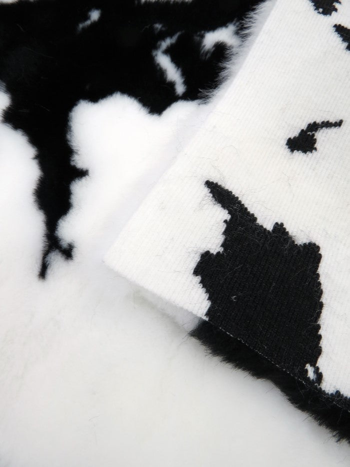 Half Shag Faux Fur Fabric (Cow) (Knit Backing) / 15 Yard Bolt