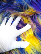 3 Tone Rainbow Shaggy Long Pile Faux Fur Fabrics / Sold by The Yard