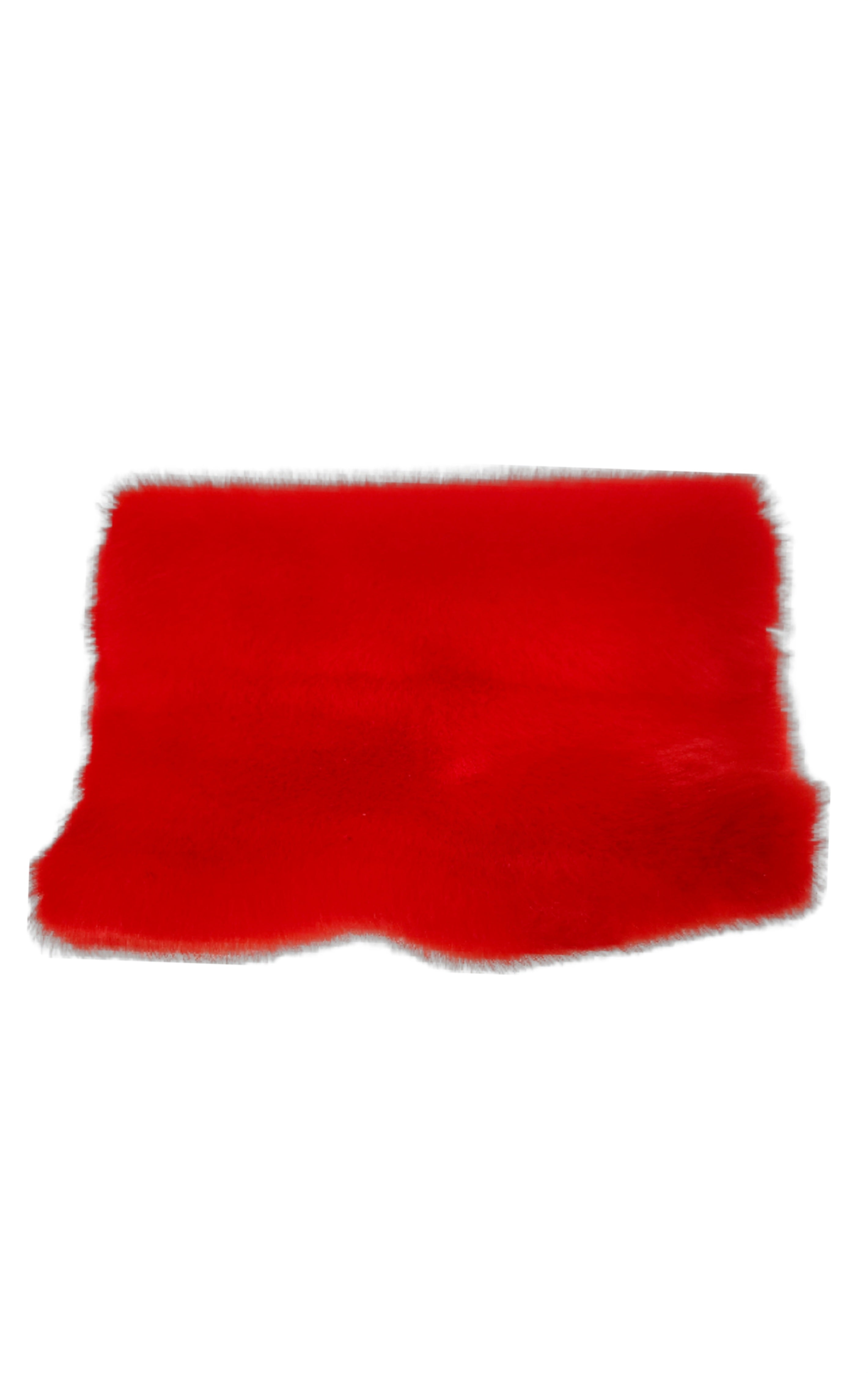 Buy red Stretch Faux Fur Fabric