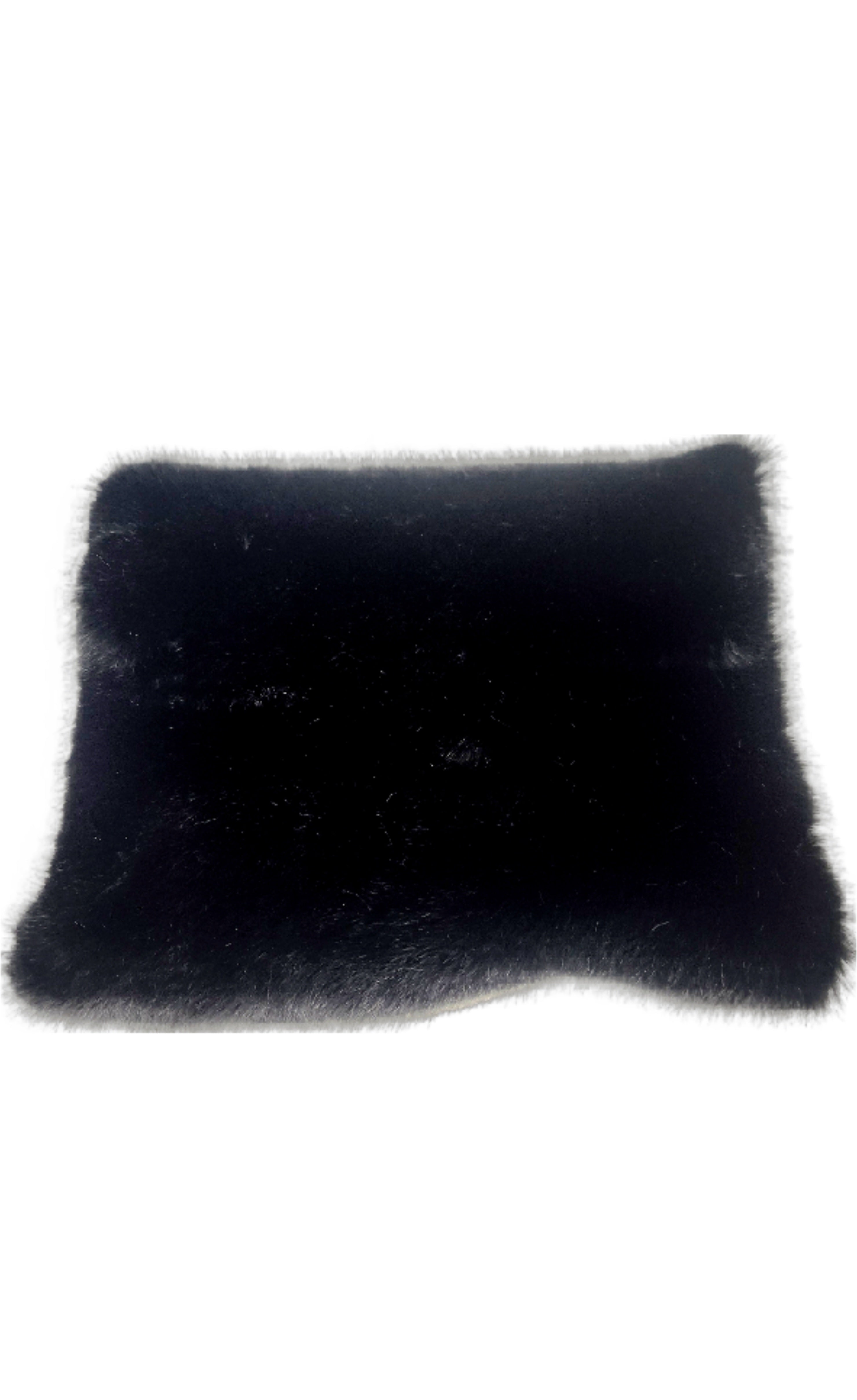 Buy black Stretch Faux Fur Fabric