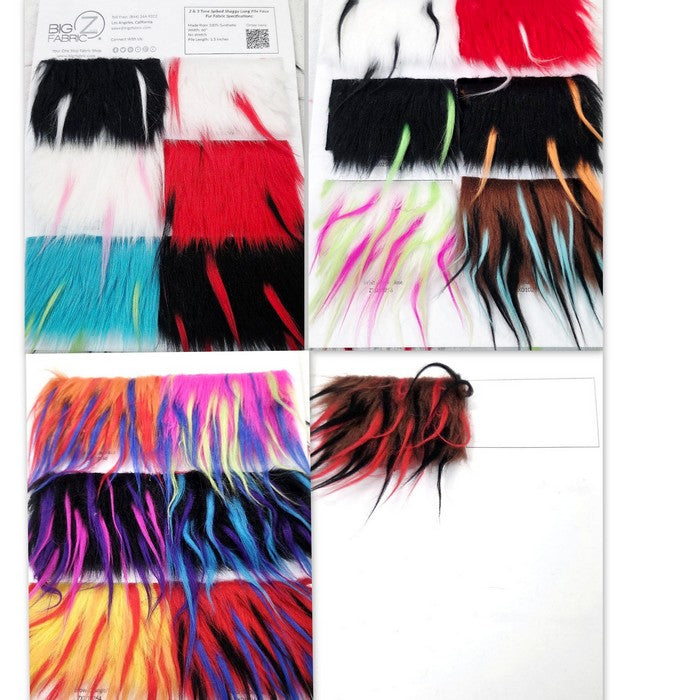 2 TONE 3 TONE SPIKE FUR COLOR CARD | Big Z Fabric