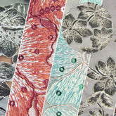 2 Tone Metallic Carnation Floral Sequins Fabric / Sold By The Yard