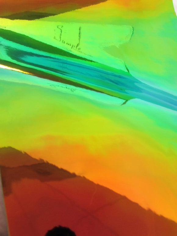 Sunset Holographic Multi-Color Chrome Vinyl Fabric / By The Roll - 30 Yards