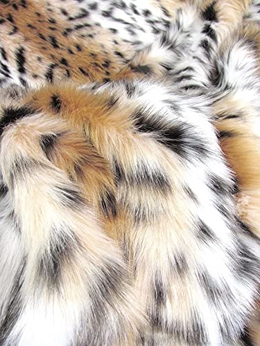 Canadian Lynx Animal Short Pile Coat Costume Faux Fur Fabric / Sold By The Yard