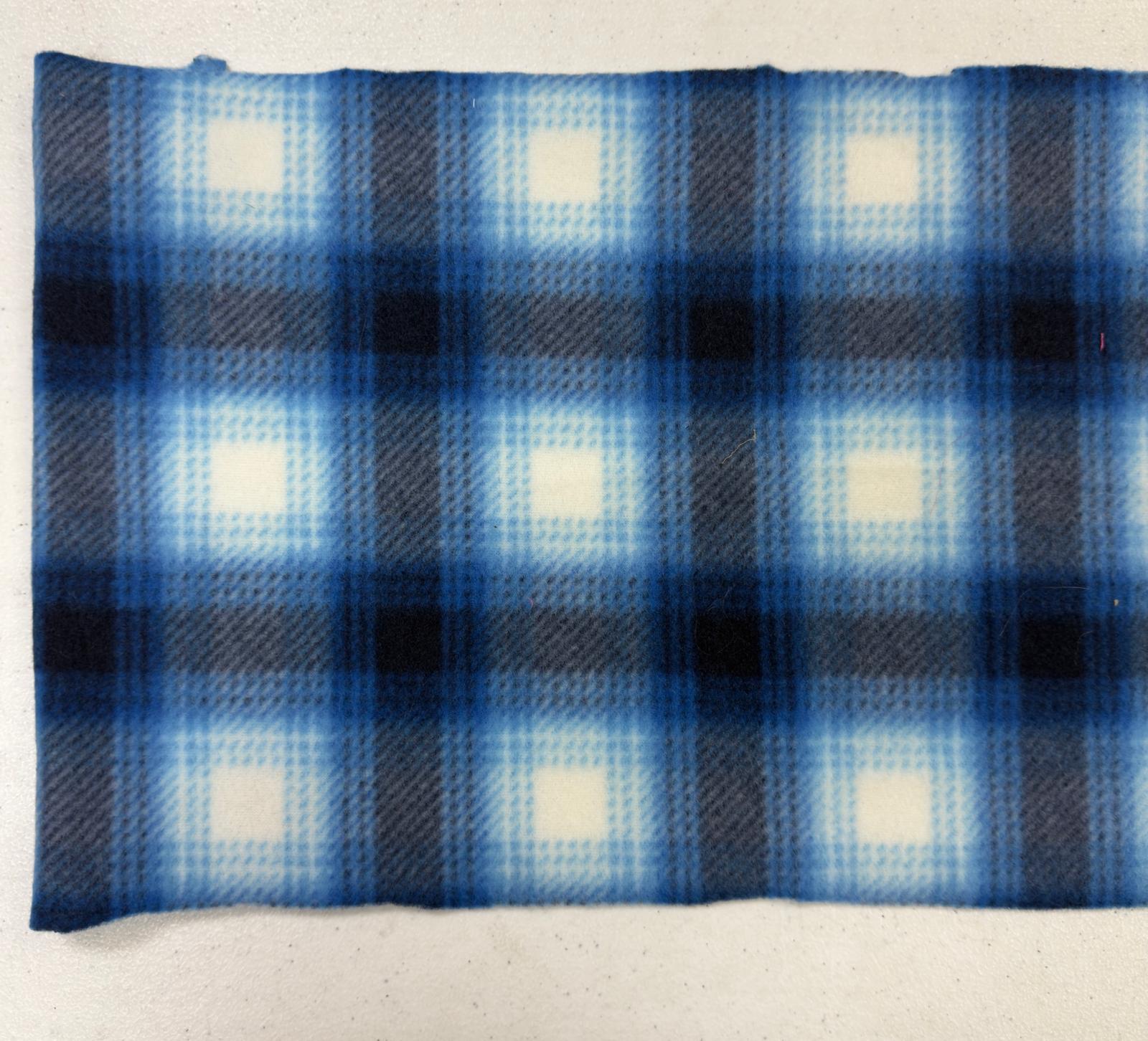 Tartan Plaid Polar Fleece Fabric / Blue/White / Sold By The Yard