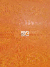 Crocodile Marine Vinyl Fabric - Auto/Boat - Upholstery Fabric / Crush Orange / By The Roll - 30 Yards
