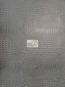 Crocodile Marine Vinyl Fabric - Auto/Boat - Upholstery Fabric / Charcoal / By The Roll - 30 Yards-3