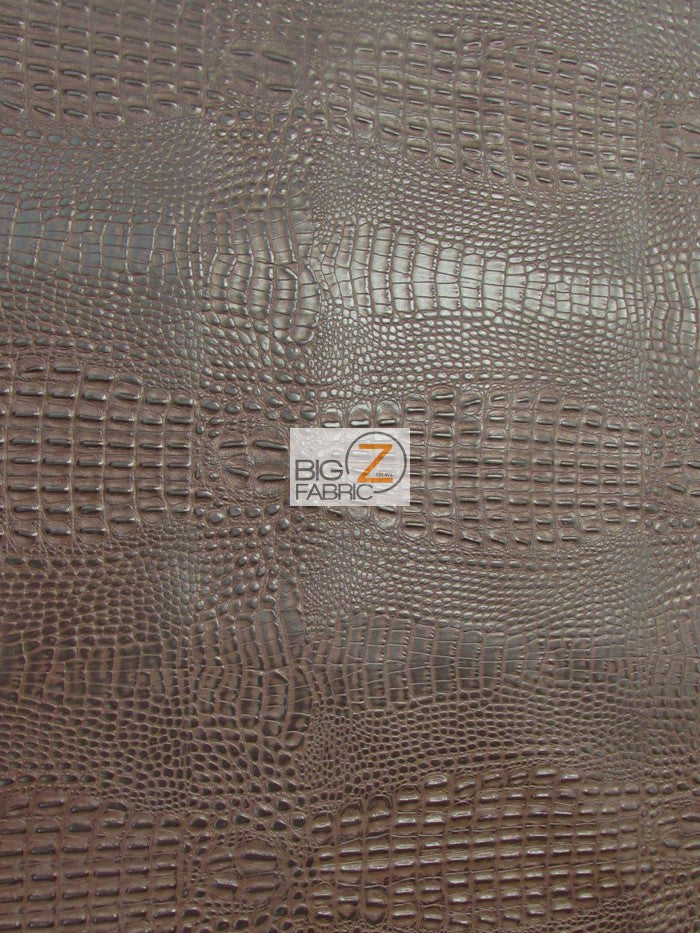 Crocodile Marine Vinyl Fabric - Auto/Boat - Upholstery Fabric / Chocolate / By The Roll - 30 Yards - 0