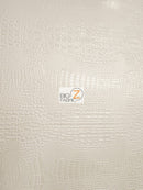 Crocodile Marine Vinyl Fabric - Auto/Boat - Upholstery Fabric / Cream / By The Roll - 30 Yards-3