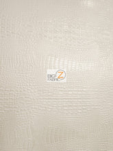 Crocodile Marine Vinyl Fabric - Auto/Boat - Upholstery Fabric / Cream / By The Roll - 30 Yards