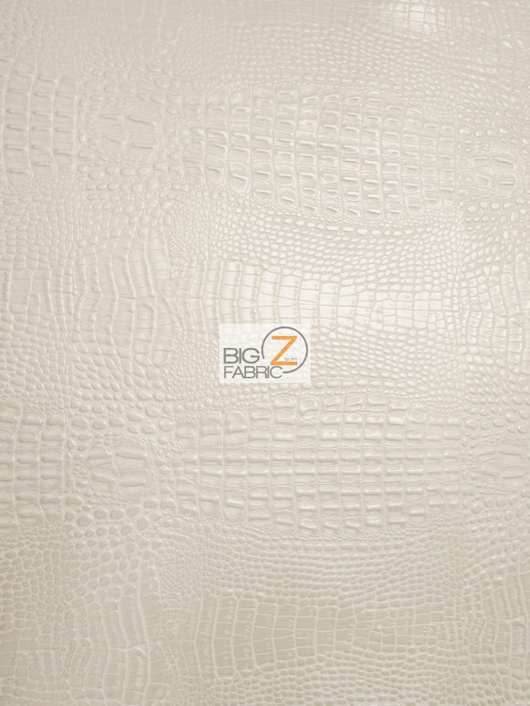Crocodile Marine Vinyl Fabric - Auto/Boat - Upholstery Fabric / Cream / By The Roll - 30 Yards