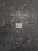 Crocodile Marine Vinyl Fabric - Auto/Boat - Upholstery Fabric / Death Black / By The Roll - 30 Yards-3