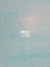 Crocodile Marine Vinyl Fabric - Auto/Boat - Upholstery Fabric / Fiji Turquoise / By The Roll - 30 Yards