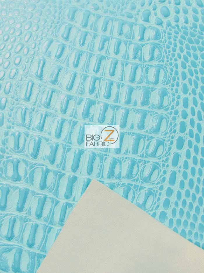 Crocodile Marine Vinyl Fabric - Auto/Boat - Upholstery Fabric / Fiji Turquoise / By The Roll - 30 Yards