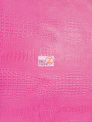 Crocodile Marine Vinyl Fabric - Auto/Boat - Upholstery Fabric / Kiss Fuchsia / By The Roll - 30 Yards-3