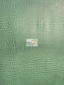 Crocodile Marine Vinyl Fabric - Auto/Boat - Upholstery Fabric / Venom Green / By The Roll - 30 Yards-3