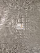 Alligator Embossed Vinyl Faux Leather Pleather Fabric / Charcoal / By The Roll - 30 Yards-2