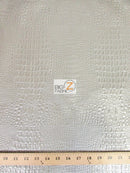 Alligator Embossed Vinyl Faux Leather Pleather Fabric / Charcoal / By The Roll - 30 Yards-3