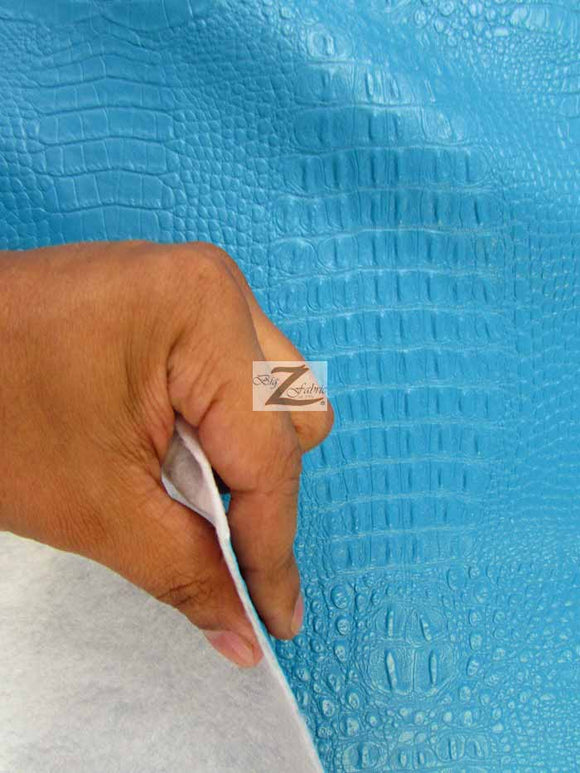 Alligator Embossed Vinyl Faux Leather Pleather Fabric / Charcoal / By The Roll - 30 Yards
