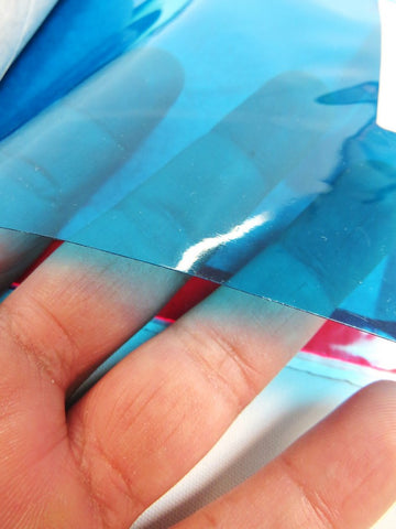 Tinted Plastic Vinyl Fabric / Turquoise (12 Gauge) / By The Roll - 30 Yards - 0