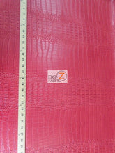 Big Nile Crocodile Faux Fake Leather Vinyl Fabric / Death Black / By The Roll - 30 Yards