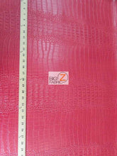 Big Nile Crocodile Faux Fake Leather Vinyl Fabric / Penny Brown / By The Roll - 30 Yards