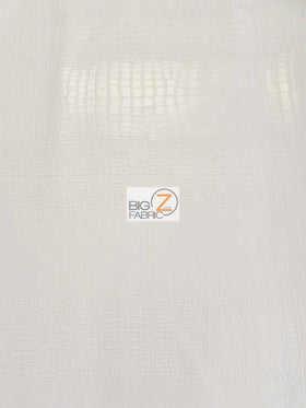 Pearl White Big Nile Crocodile Vinyl Fabric / Sold By The Yard