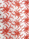 Bouquet 3D Floral Sequins Mesh Fabric - Red