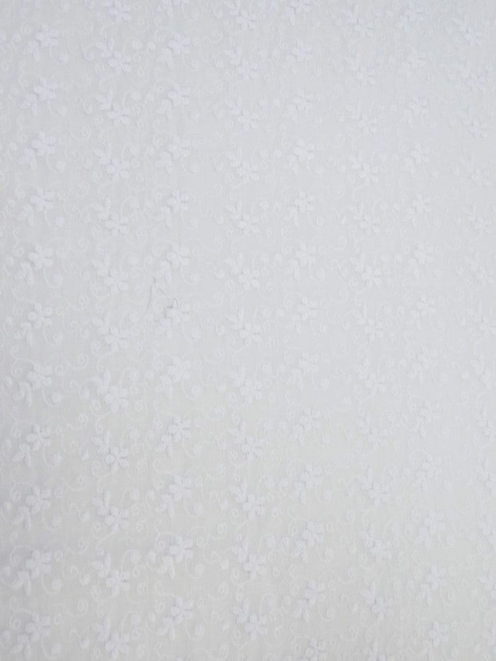 Daisy Flower Lace Fabric - White