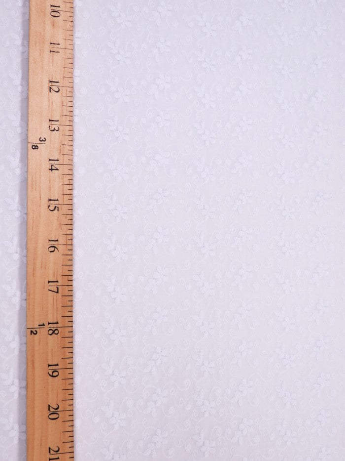 Daisy Flower Lace Fabric - White