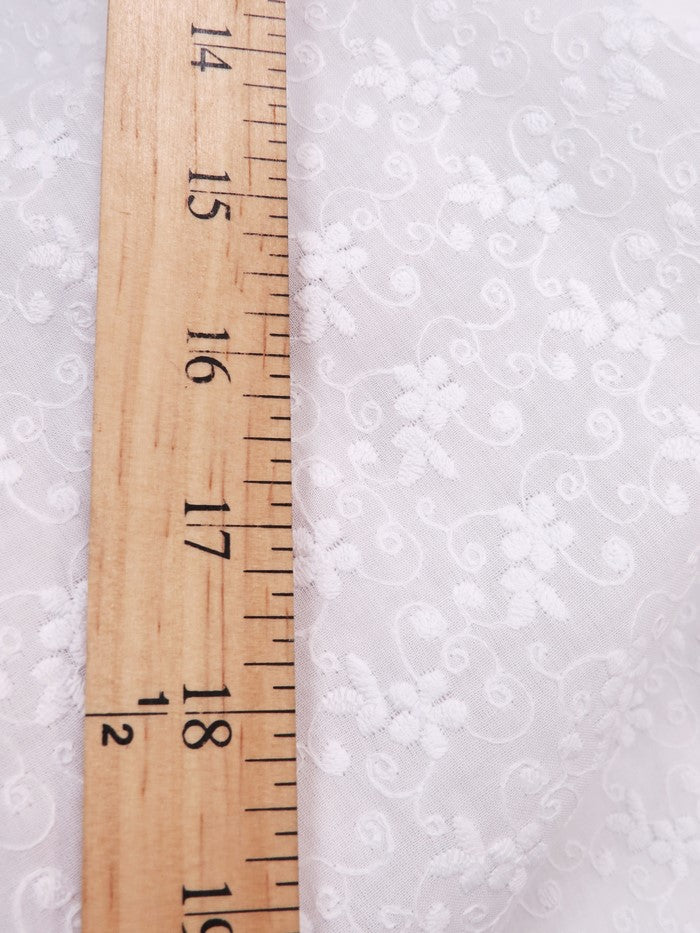 Daisy Flower Lace Fabric - White