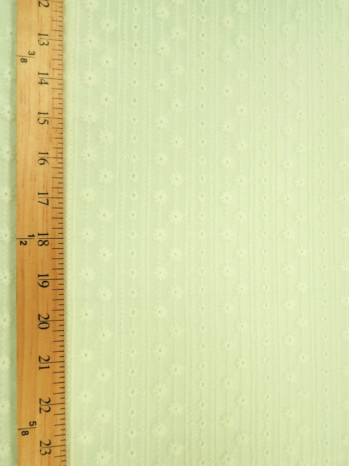 Eyelit Floral Stripe Embroidery Lace - Ivory