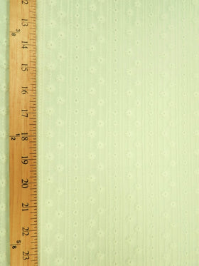 Eyelit Floral Stripe Embroidery Lace - Ivory - 0