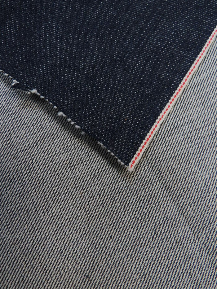 INDIGO USA SELVEDGE DENIM - RED/WHITE TICKER 13OZ