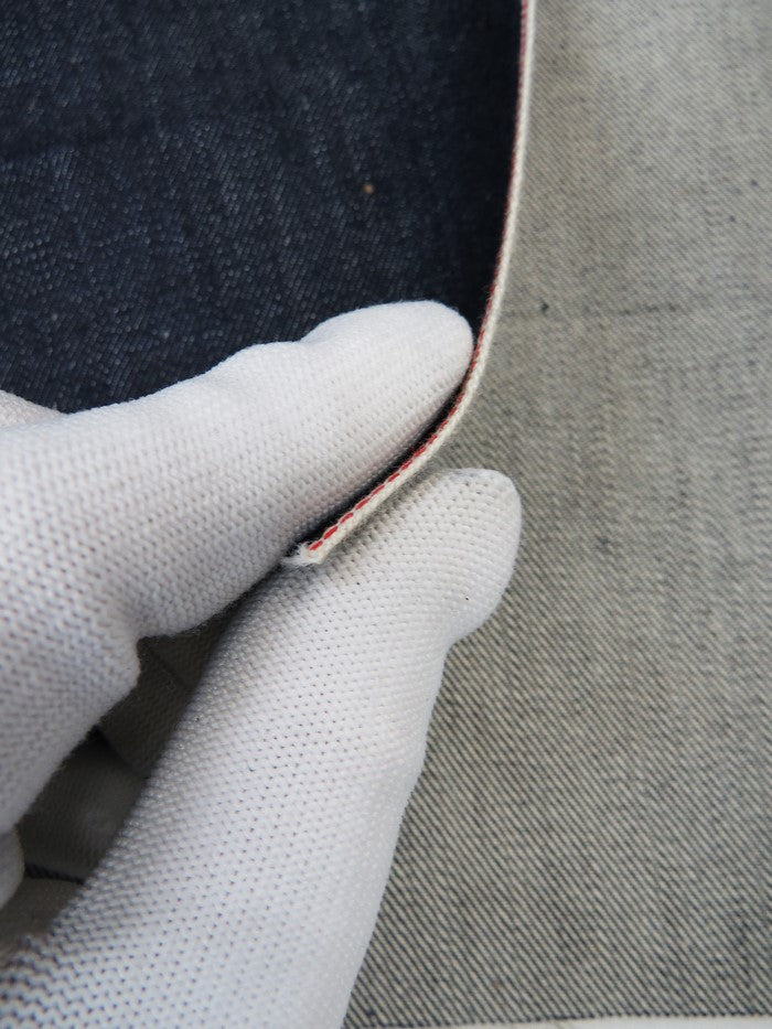 INDIGO USA SELVEDGE DENIM - RED/WHITE TICKER 13OZ