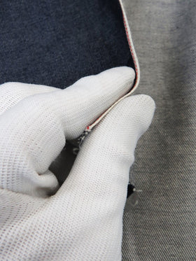 INDIGO JAPANESE SELVEDGE DENIM - RED/WHITE TICKER 9OZ - 0