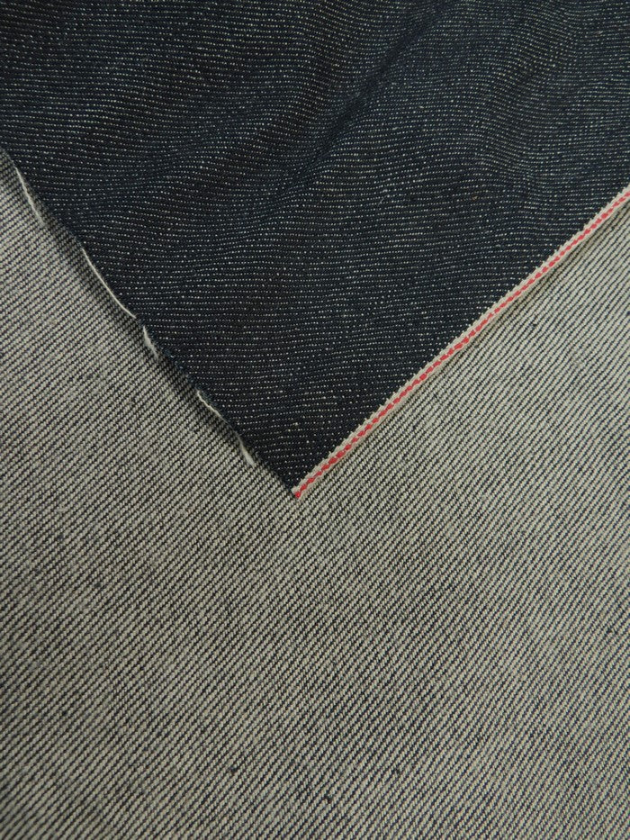 DARK INDIGO USA SELVEDGE DENIM - RED/WHITE TICKER 11.5OZ