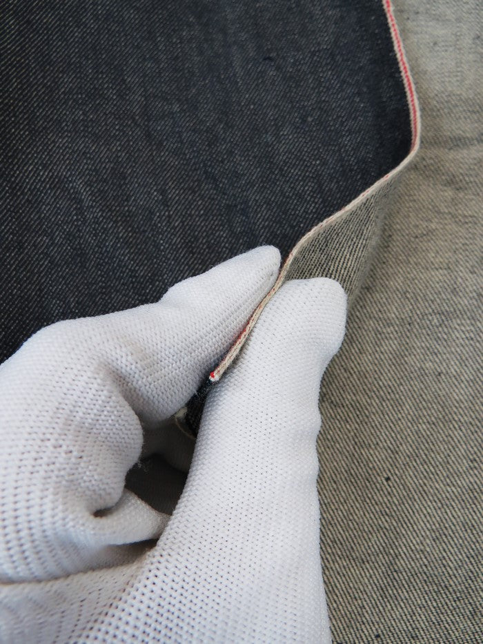 DARK INDIGO USA SELVEDGE DENIM - RED/WHITE TICKER 11.5OZ