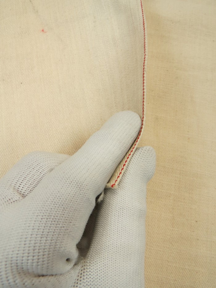 NATURAL USA SELVEDGE DENIM - RED TICKER 13OZ