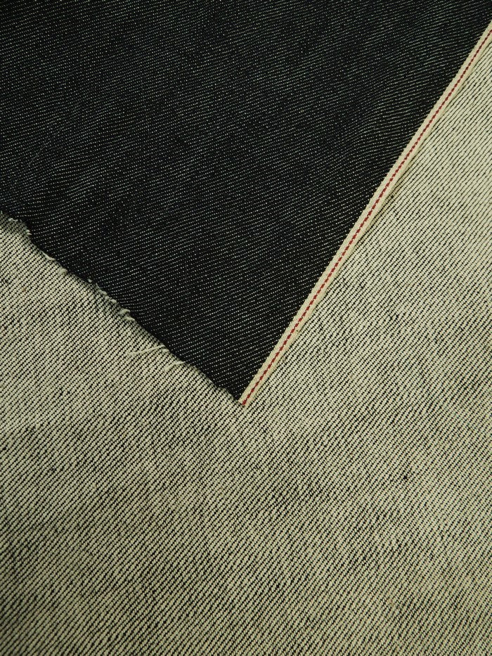 DARK INDIGO USA SELVEDGE DENIM - RED/WHITE TICKER 11.5OZ