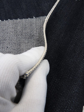 INDIGO USA SELVEDGE DENIM - INDIGO/WHITE TICKER 14OZ - 0