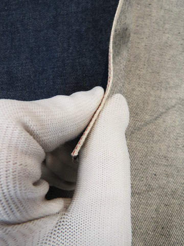 LIGHT INDIGO USA SELVEDGE DENIM -RED/WHITE WIDE TICKER 13OZ - 0