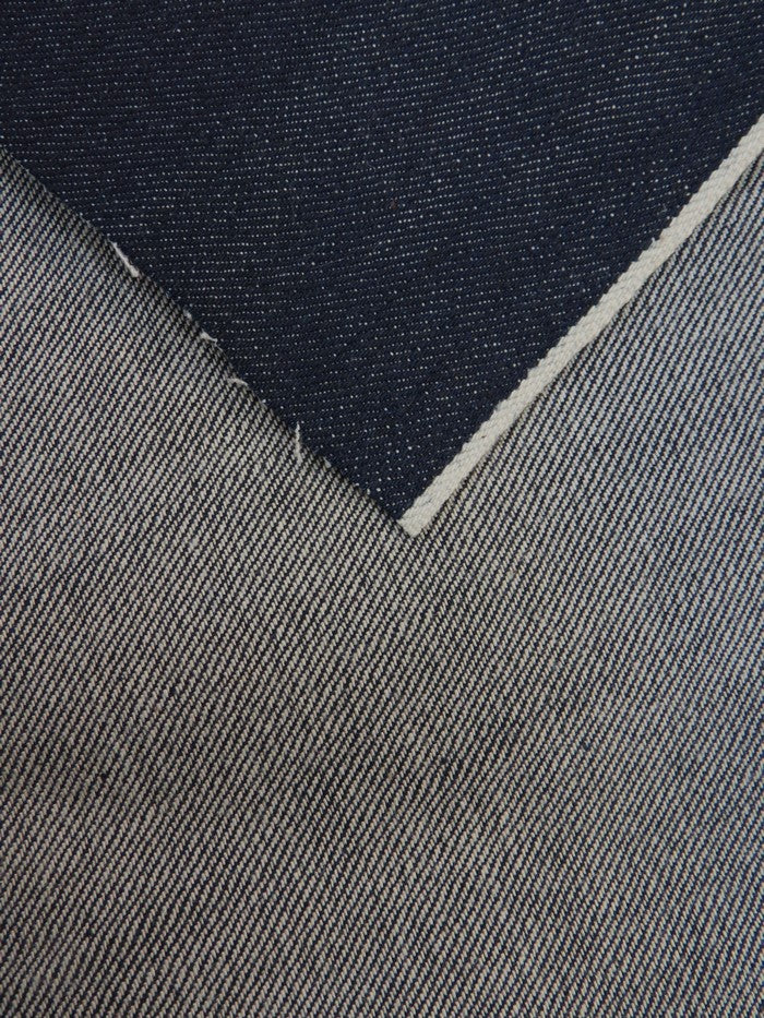 INDIGO USA SELVEDGE DENIM -WHITE TICKER 12OZ - 0