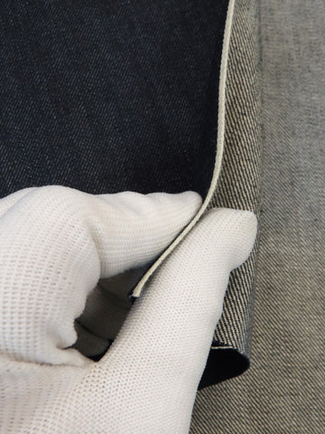 INDIGO USA SELVEDGE DENIM -WHITE TICKER 12OZ - 0