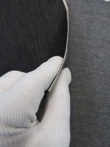 CHARCOAL/BLACK USA SELVEDGE DENIM - WHITE TICKER 12OZ - 0