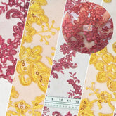 Belle Floral Sequins Lace Fabric / Sold By The Yard