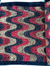 Wave Sequin Velvet Stretch Fabric / Sold by the Yard