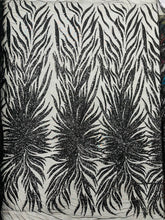 Phoenix Feather Sequin Stretch Mesh Fabric / Sold by the Yard
