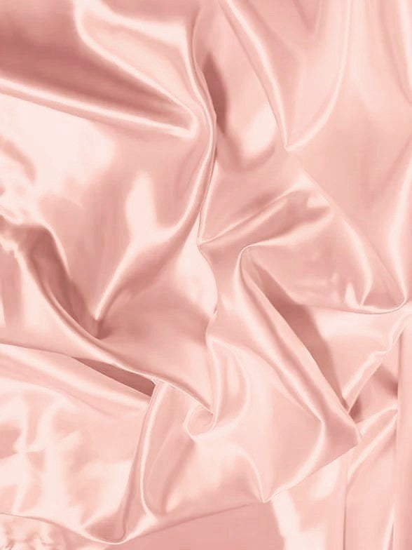 Solid Shiny Bridal Satin Fabric / Blush / Sold By The Yard