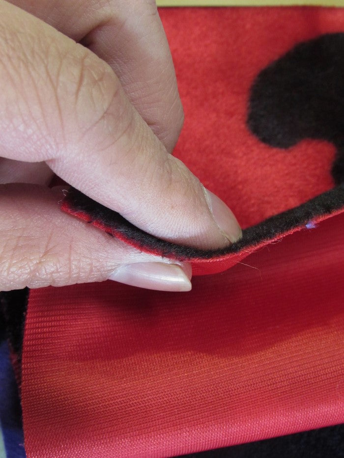 Purple/Black Velboa Cow Animal Short Pile Fabric / By The Roll - 50 Yards